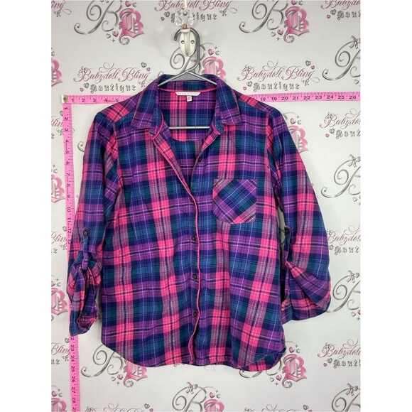 Victoria's Secret Other - Victoria's Secret shirt Pink & Purple Plaid Button-Down Shirt